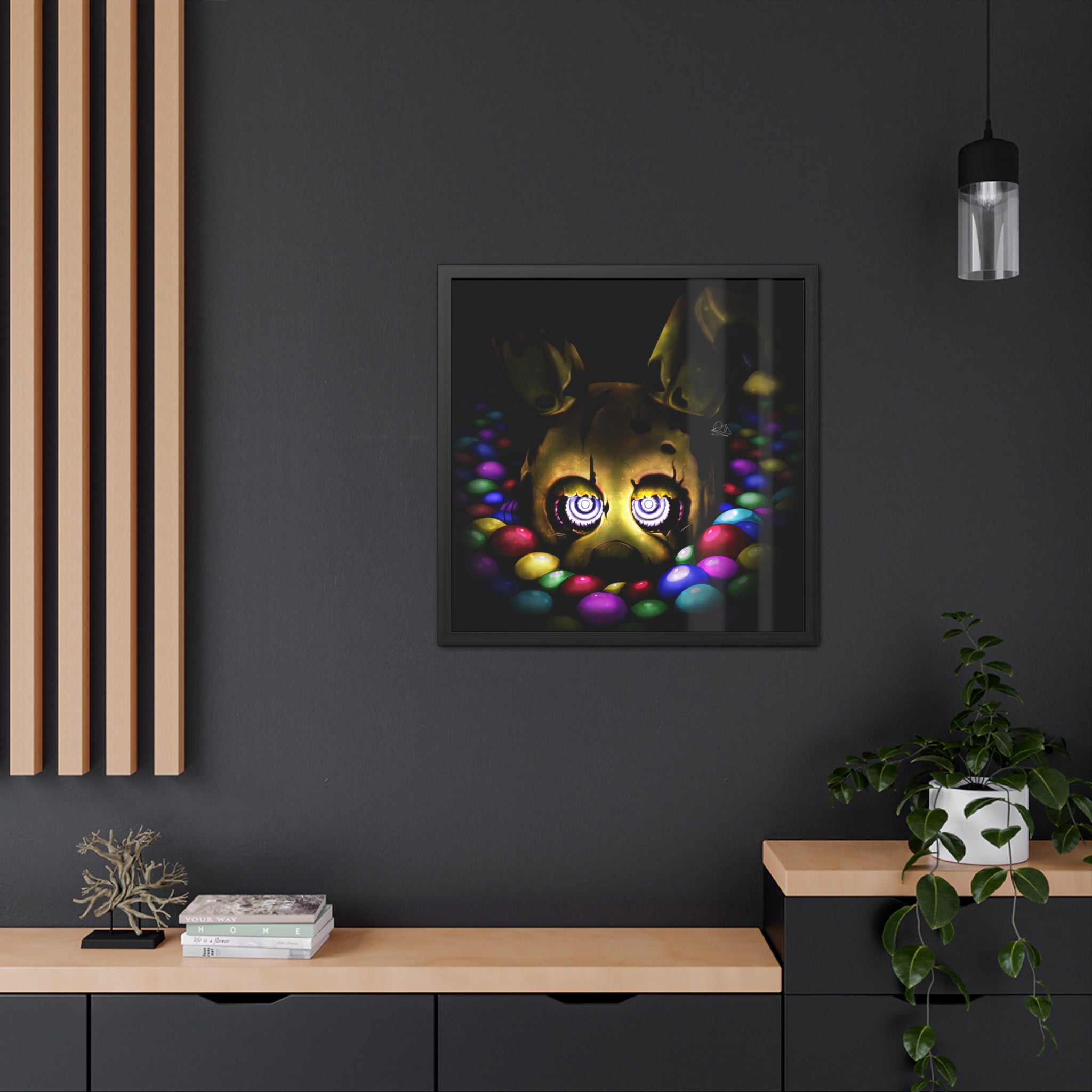 Into the Pit but it's Springtrap - Framed Poster
