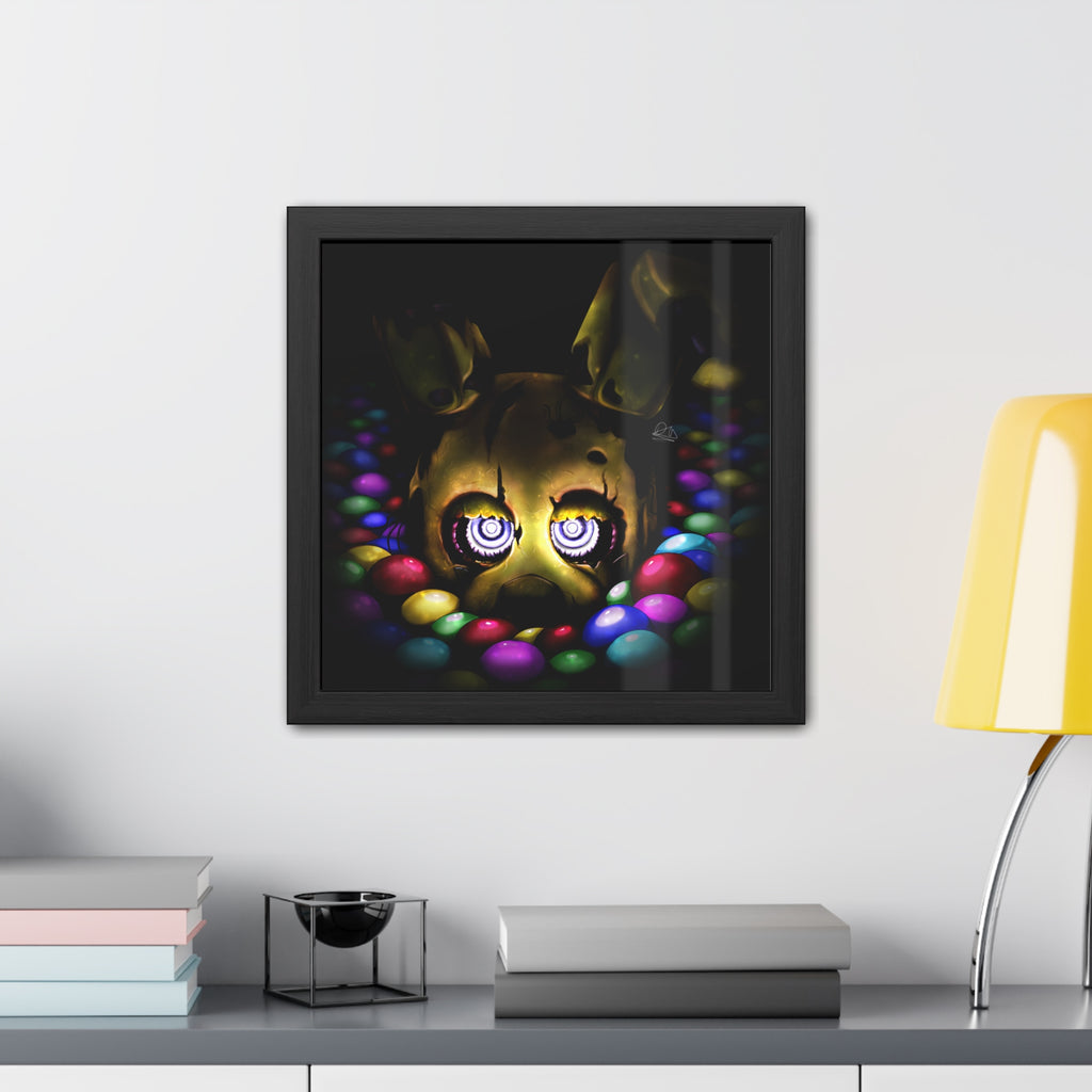 Into the Pit but it's Springtrap - Framed Poster