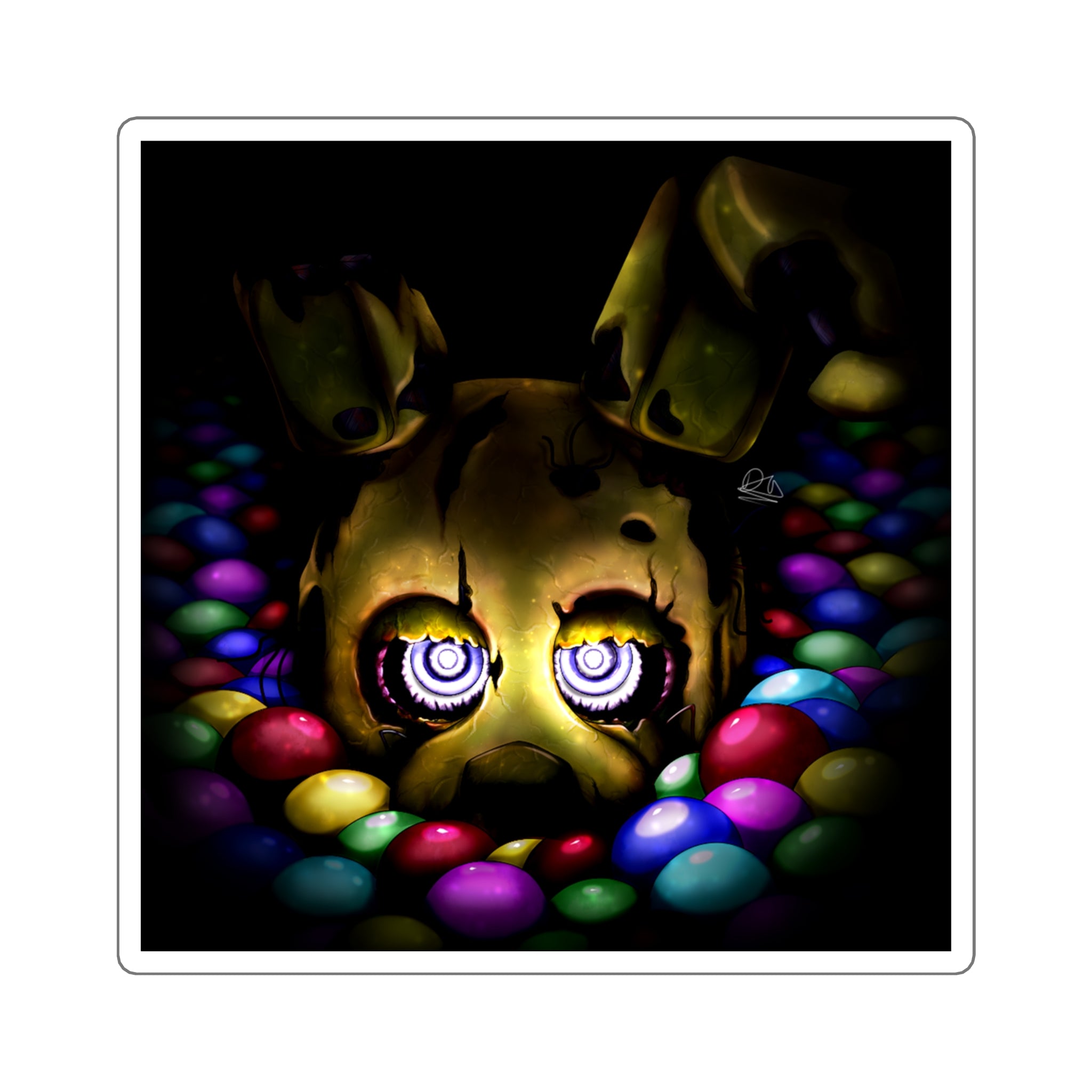 Into the Pit but it's Springtrap - Square Stickers