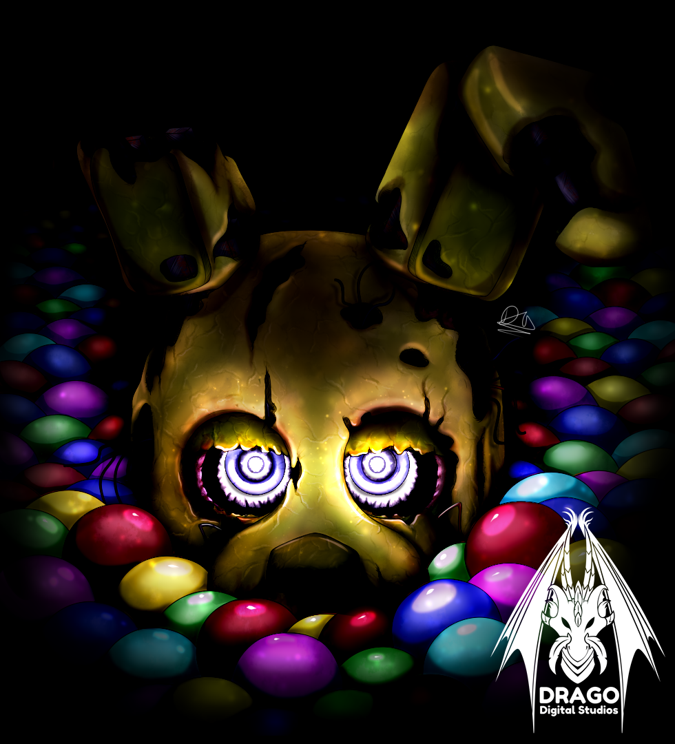 Into the Pit but it's Springtrap - Colouring Page