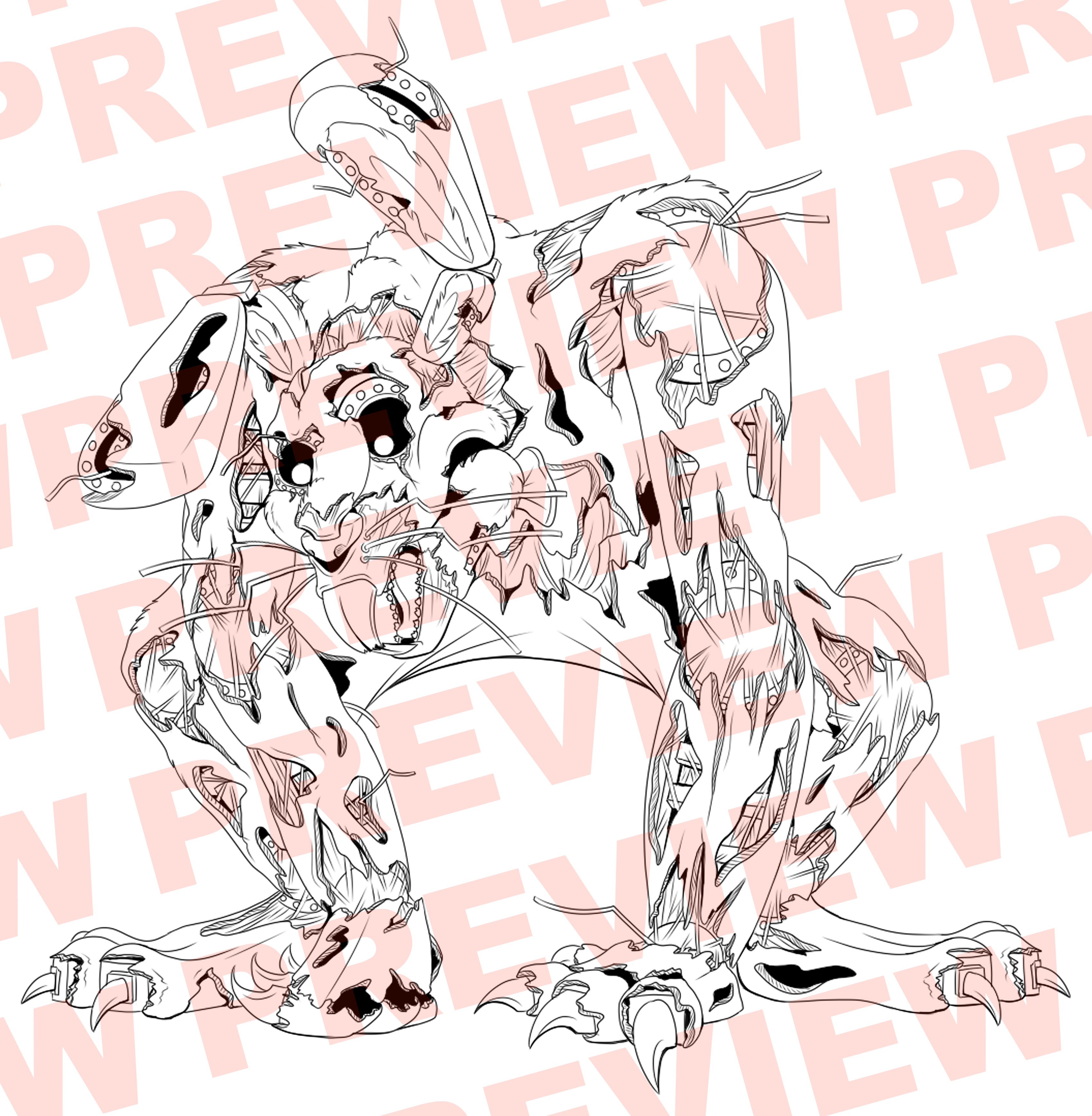 Nightmare Animatronic Redesigns (4 Pack) - Colouring Pages