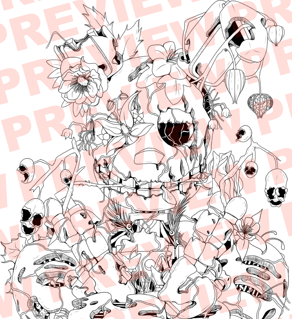 Spring Flowers - Digital Colouring Page