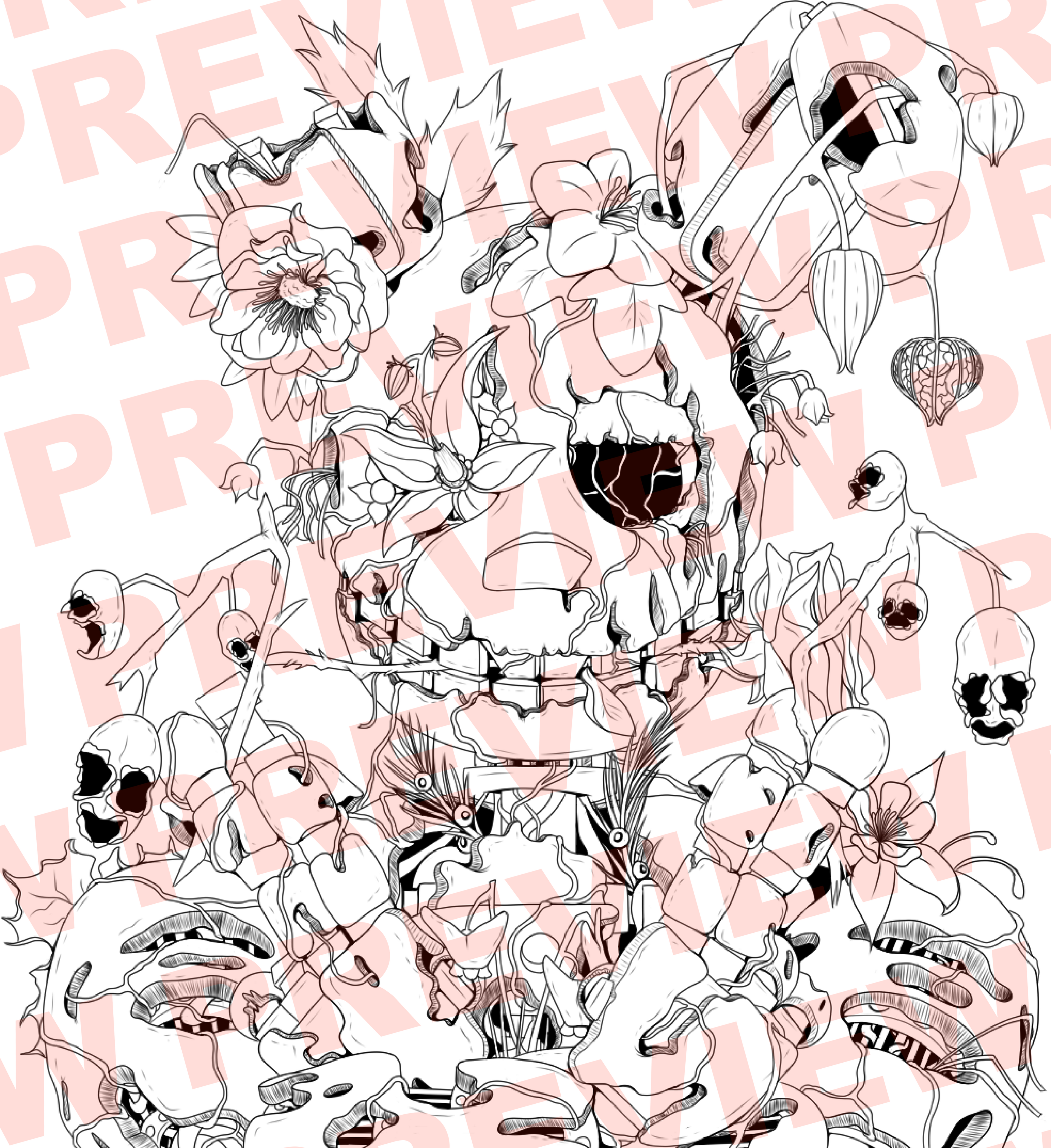 Spring Flowers - Digital Colouring Page